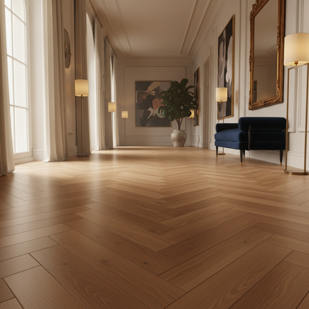 Herringbone pattern flooring